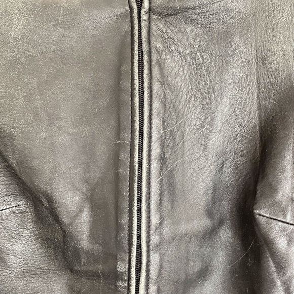 BCBG Minimalist Black Leather Jacket - Picture 6 of 14